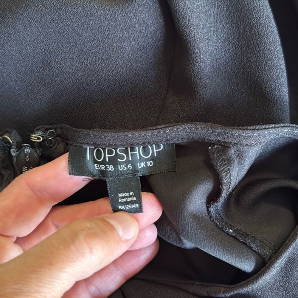 Topshop Nordstrom women’s keyhole tie front mini dress size 6 black party event - Picture 6 of 10
